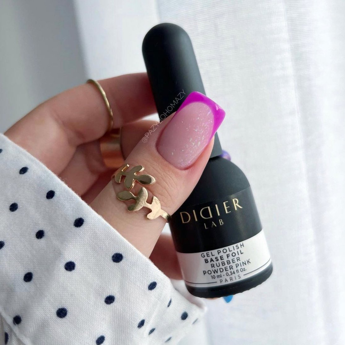 Gellak Base Coat Didier Lab Rubber Base Foil Powder Pink