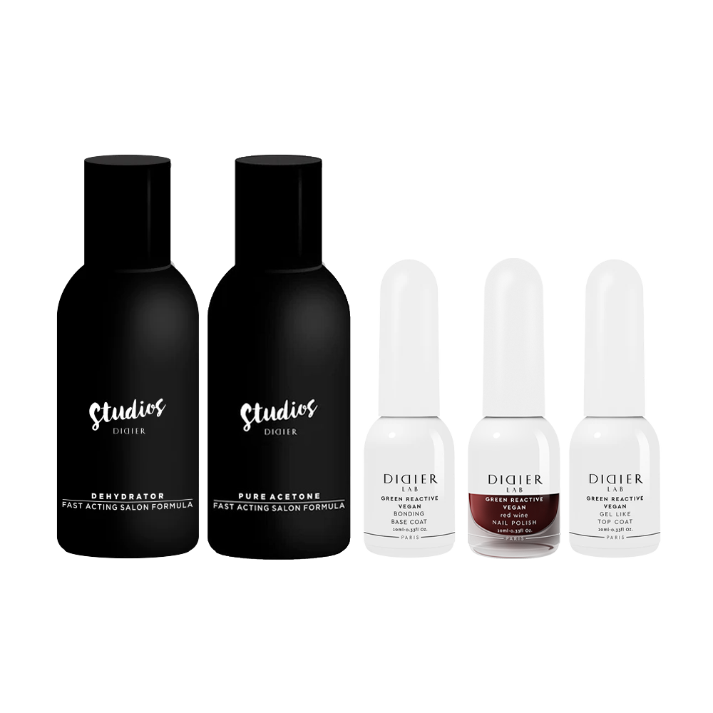 Vegan Green Reactive Neglelaksæt Red Wine