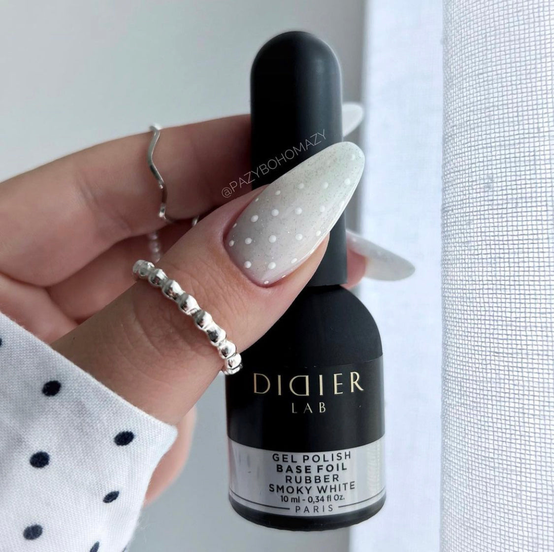 Gellak Base Coat Didier Lab Rubber Base Foil Smoky White